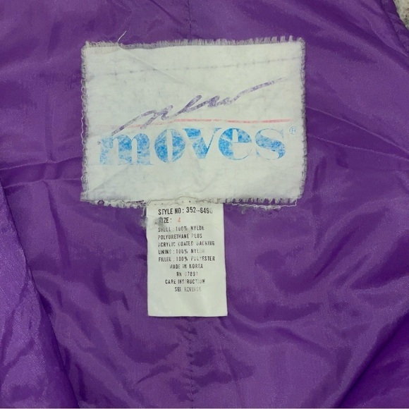 VINTAGE New Moves Size 4 Purple Snow/Ski Bib Overalls - Picture 4 of 5